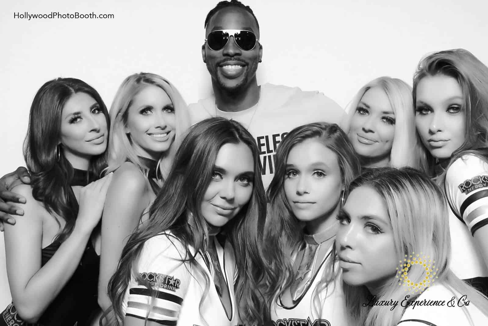 Black and white beauty booth with glam filter, Dwight Howard, Lakers, RockStar Energy Drink, San Diego, Los Angeles, San Francisco, Las Vegas, New York City, Hollywood Photo Booth  SD - LA - SF - LV - NYC Studios