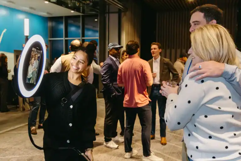 The Ai Roamer captures candid moments on the floor—perfect for networking nights, mixers, and brand activations.